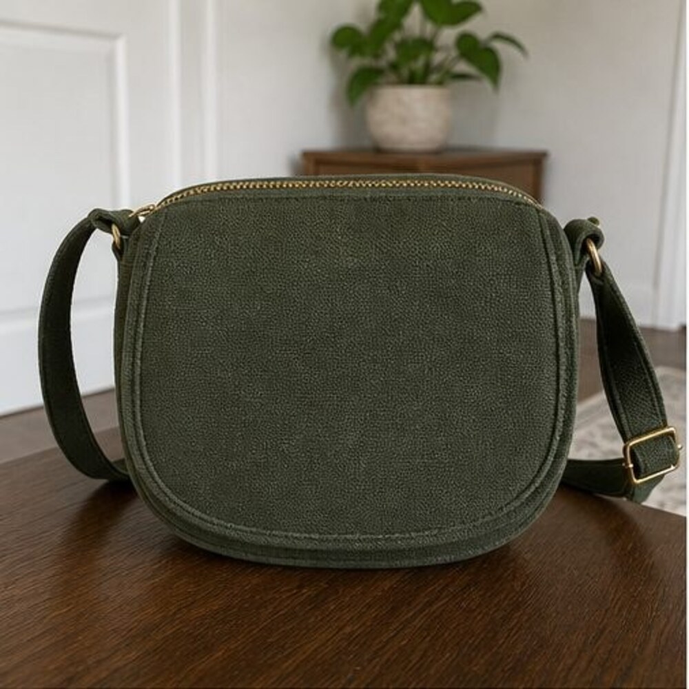 Burgundy Woven Crossbody Bag